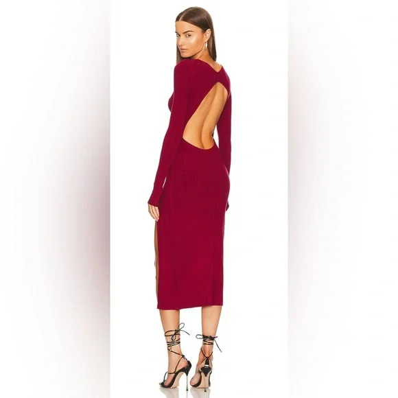Michael Costello x REVOLVE Variegated Rib Long Sleeve Bodycon Dress, Size L